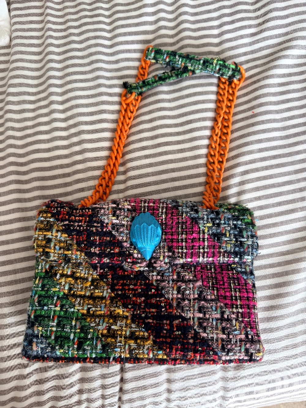 Kurt Geiger Rainbow Tweed Shoulder Bag